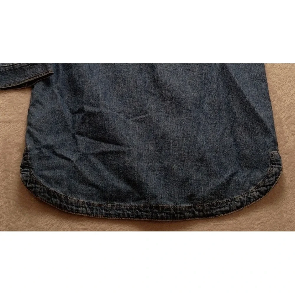 Gap Kids Denim Shirt Dress Medium Wash Long Sleeve Blue Size S 6-7 Casual NWT